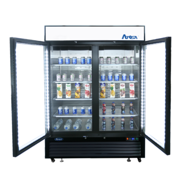 MCF8723GR — Black Cabinet Two (2) Glass Door Merchandiser Cooler - Image 3