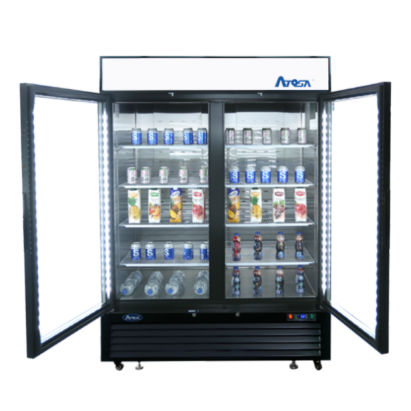 MCF8733GR — Black Cabinet Two (2) Glass Door Merchandiser Cooler - Image 3