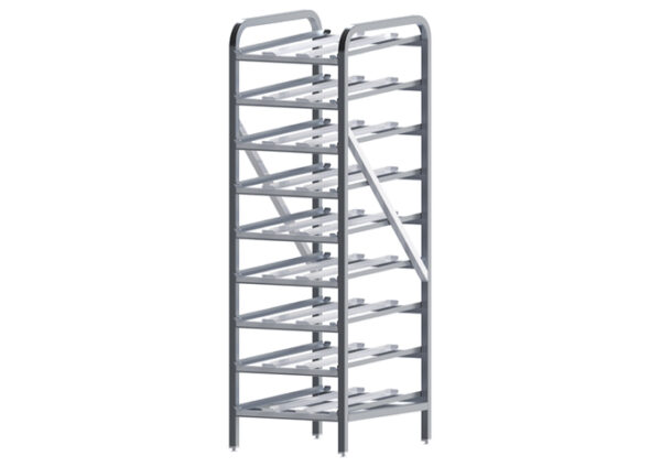 ALCR-9- Winco 9-Tier Can Storage Rack, Full Height, Stationary, Heavy-Duty Aluminum